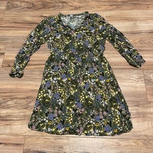 Old Navy Green Floral Dress Size Medium